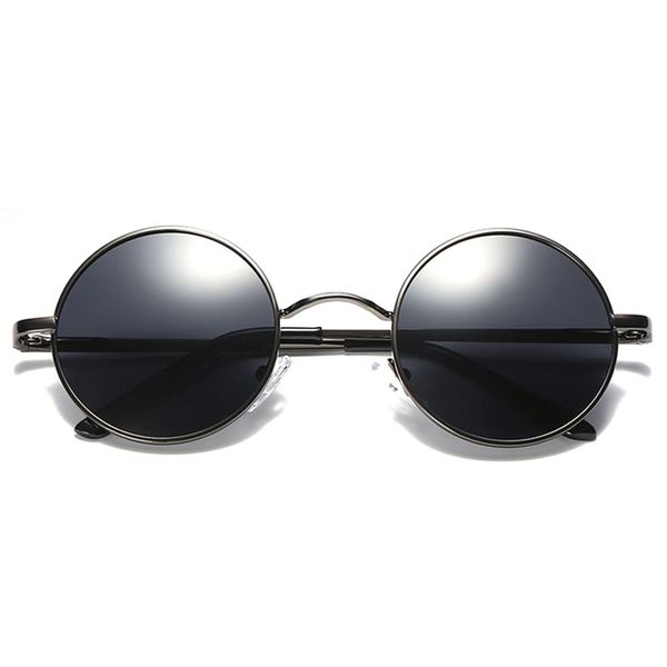 

polarized round sunglasses men women eyeglasses brand design retro shades metal sun glasses uv400 eyewear, White;black