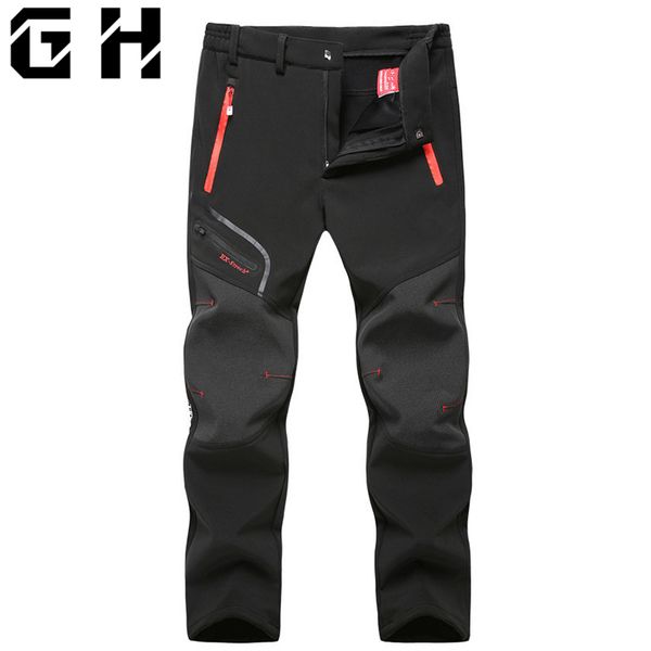 

fishing trekking hiking camping skiing climbing cycling outdoor men pants mountaineering quick dry fish climb trousers, Black