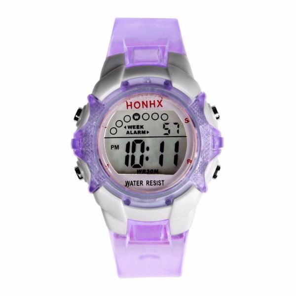 

2018 new fashion waterproof children girls digital led quartz alarm date compact sports daily boy girls wrist watch f80, Blue