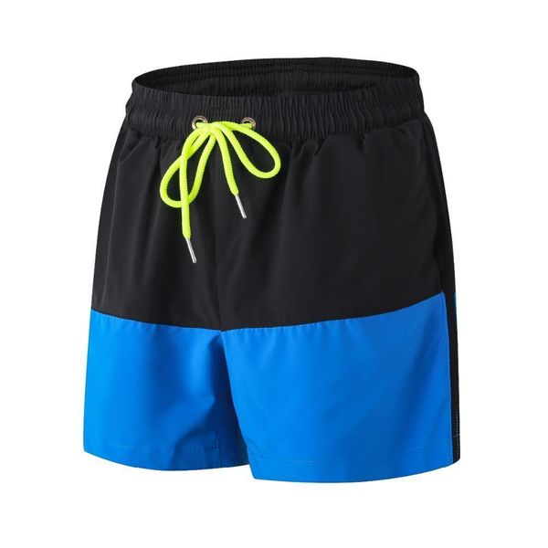 

men marathon running shorts color patchwork shorts quick dry fitness jogging sports basketball football training trousers, Black;blue