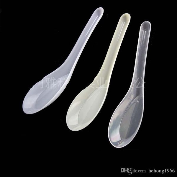 

soup spoons white plastic outdoor tableware disposable dessert spoon sturdy and durable food grade materials 60yk ww