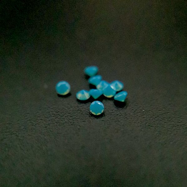 

231 good quality high temperature resistance nano gems facet round 0.8-2.2mm very dark opal aquamarine greenish blue synthetic stone 2000pcs, Black