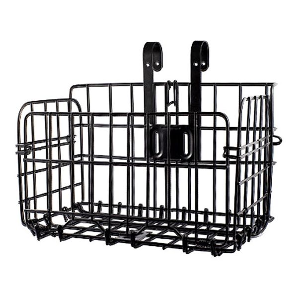 

folding rear bike basket wire mesh fold-up detachable front bag rear hanging bike basket