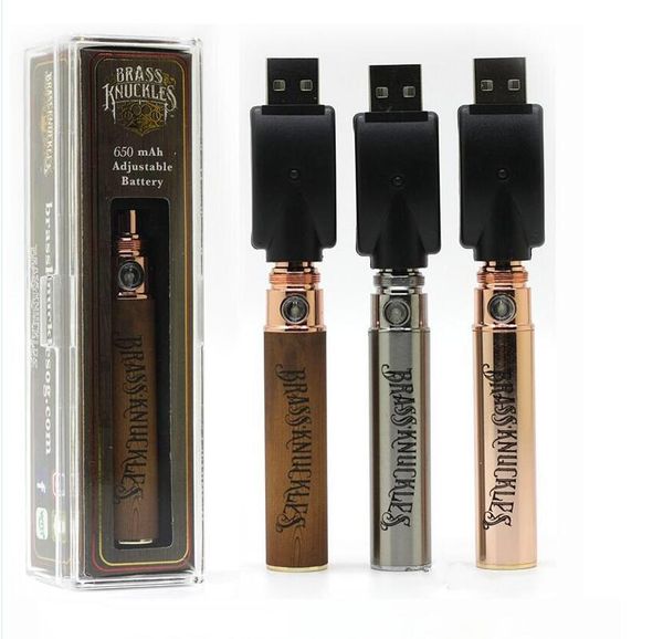 

BK Battery Brass knuckles Battery 650mah 900mah E Cigarette Vape Pen Batteries Preheat Batteries For Thick Oil Cartridges 510Thread