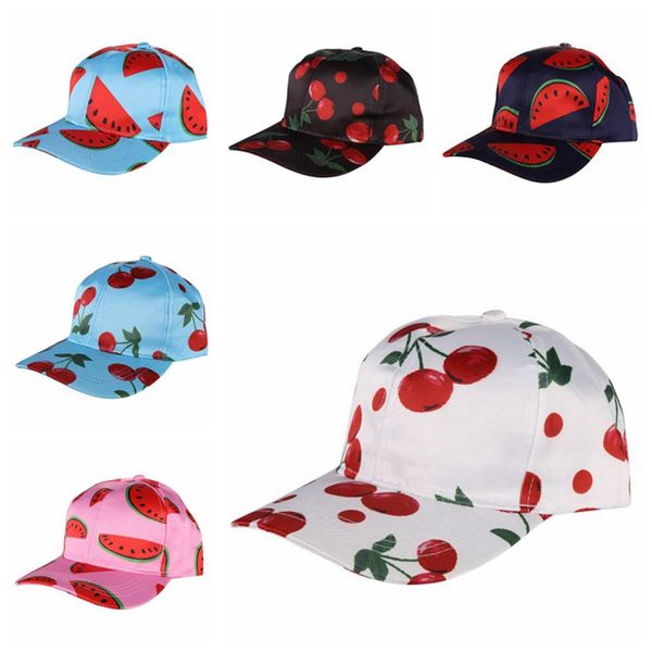 

fruits pattern baseball hat cherry printing curved eaves sun cap man women hip hop hats girl fashion baseball caps gifts jj20113, Blue;gray