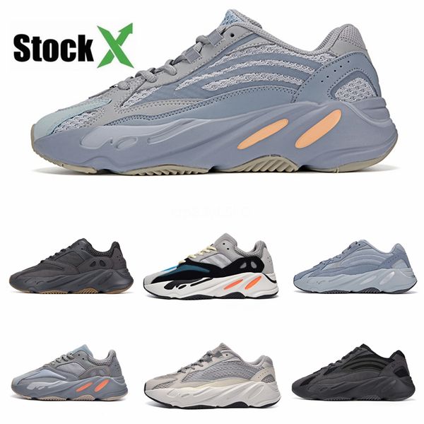 

authentic originals 700 teal blue static wave runner solid grey kanye west fw2499 men women running shoes sports sneakers with bo#qa487