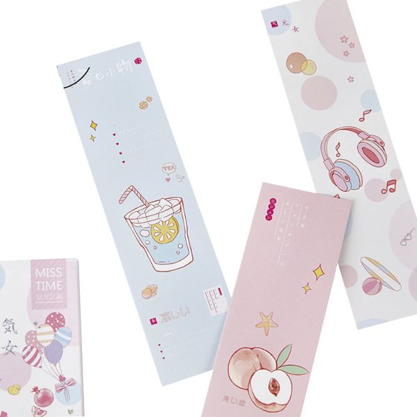 

30pcs kawaii pink gentle girl paper bookmark kawaii bookmarks book holder message card diy school supplies party invitation