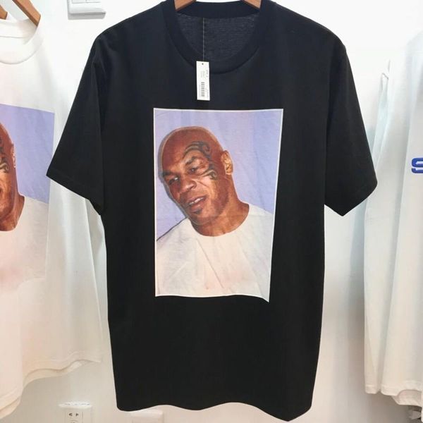 

07ss box logo mike tyson p tee casual simple solid t-shirt hip hop street skateboard men women summer short sleeve hfymtx450, White;black