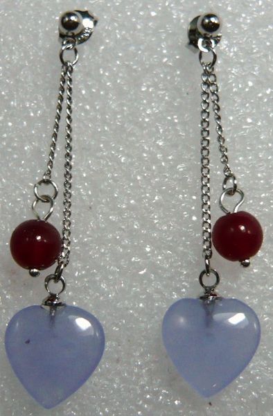 

dyy+++ 2 choices wholesale purple heart match white shell pearl/red stone fashon earrings 5.29, Silver