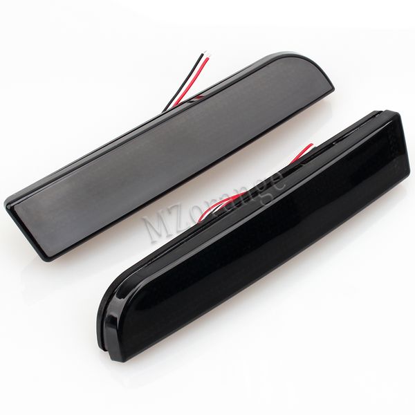 

mzorange for 2008-2014 mitsubishi lancer red lens led rear bumper reflector brake light lamp evo evolution outlander sport