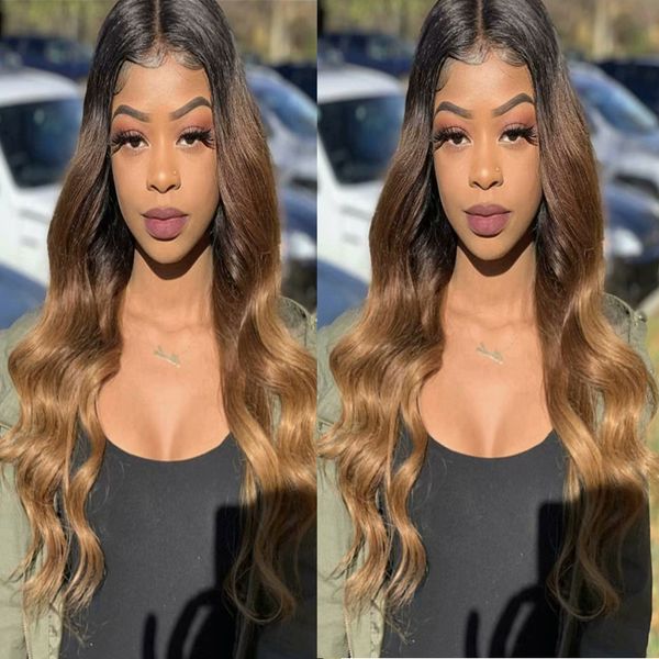 Natural Wave Glueless Three Tone Ombre 1b 4 27 Lace Front Wavy