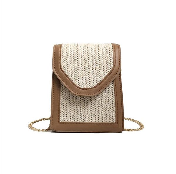 

simple solid color woven shoulder bag slung pouch fashion woven mini portable crossbody bag satchel for women girls students
