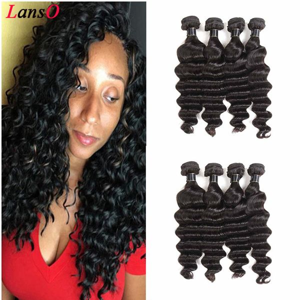 

malaysian loose deep hair clearance sale brazilian human hair weave unprocessed peruvian indian remy virgin hair bundles loose deep, Black