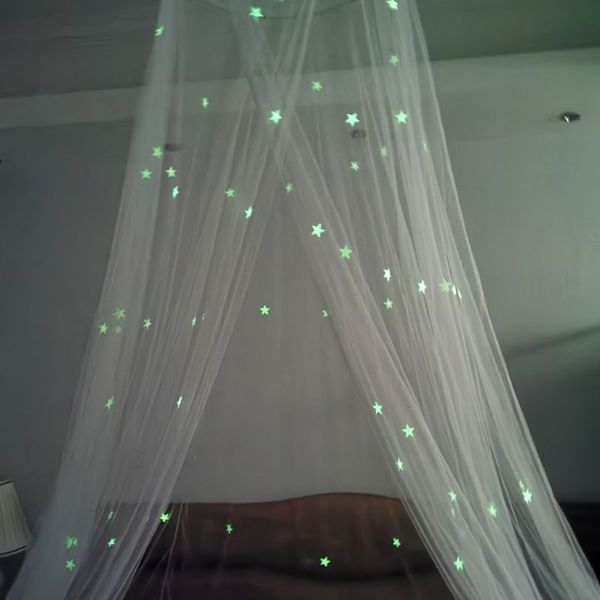 

luminous stars round baby kid bed mosquito net dome hanging cotton bed canopy curtain bedroom mosquito net
