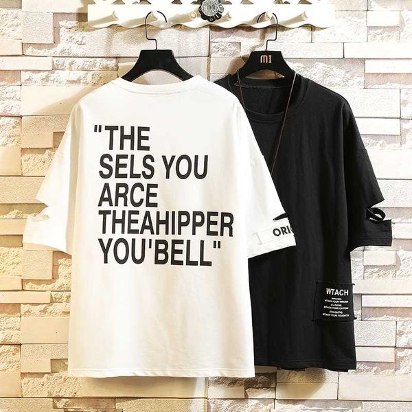 

short sleeve t shirt men 2020 summer loose tshirt tees hip hop punk rock fashion clothes plus size m-4xl 5xl o neck, White;black