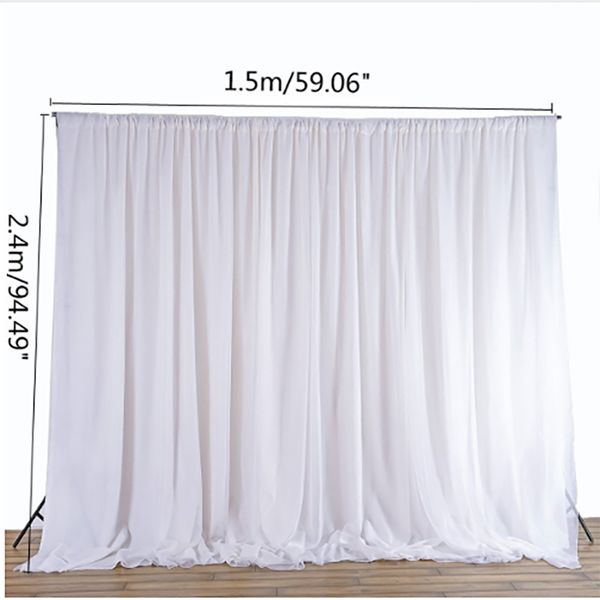 White Sheer Silk Cloth Drapes Panels Hanging Curtains Photo