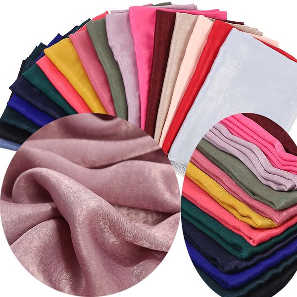 

100 шт. / лот блестящий пузырь атласный шарф платки простой solider цвета сгущает хиджаб мусульманские шарфы / шарф 19 цветов на выбор