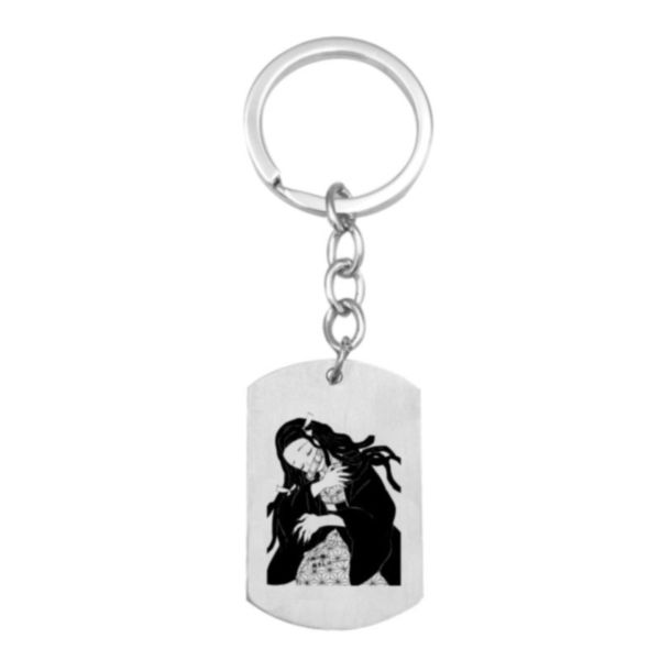 

2020 hot anime demon slayer: kimetsu нет yaiba из нержавеющей стали брелок keyring косплей аниме подарки, Silver