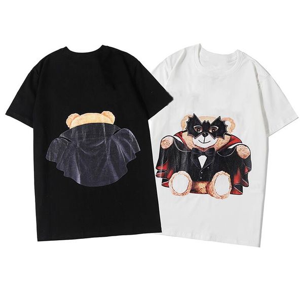 

2020 designer tshirts for mens women tee shirts with bear letters summer breathable men clothing black white wholesale, White;black
