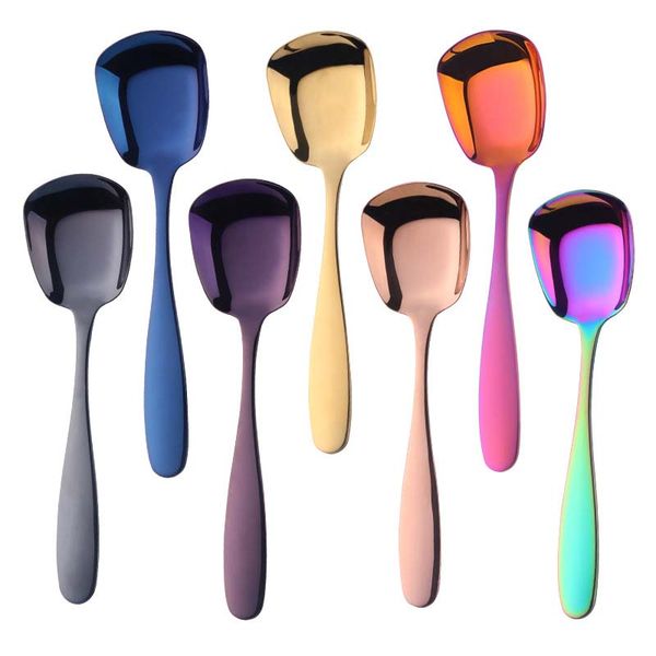 

ice cream spoons quadrate cake spoon stainless steel mini fruit fork for tea coffee sugar ice cream cafe bar tableware
