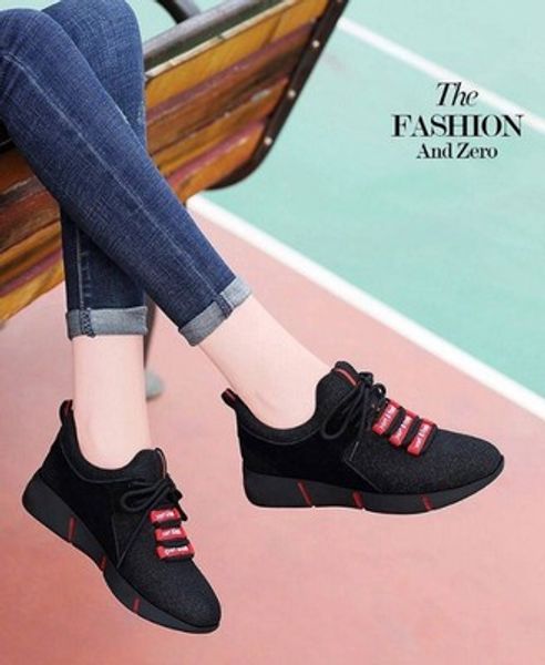 

2020 весна, лето, осень и универсальный случайные плоские спортивные плоские туфли, Black