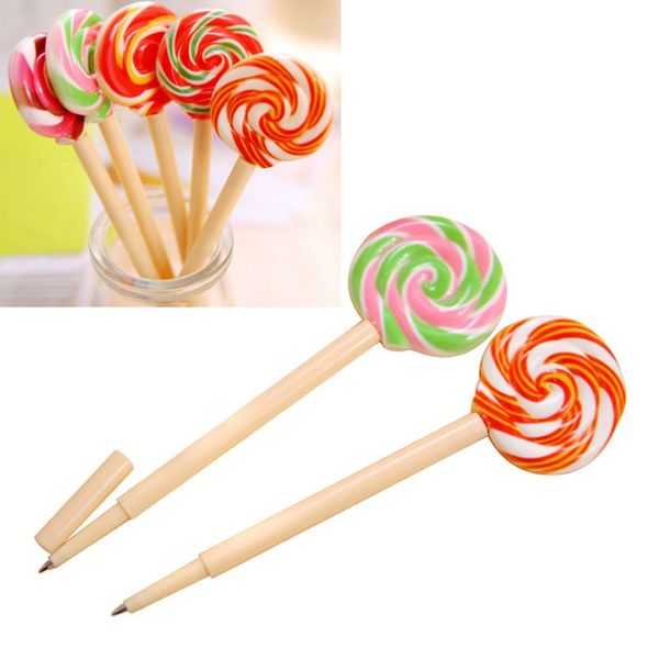 

10 pcs novelty lollipop ballpoint pen school stationary store school supplies 0.5mm