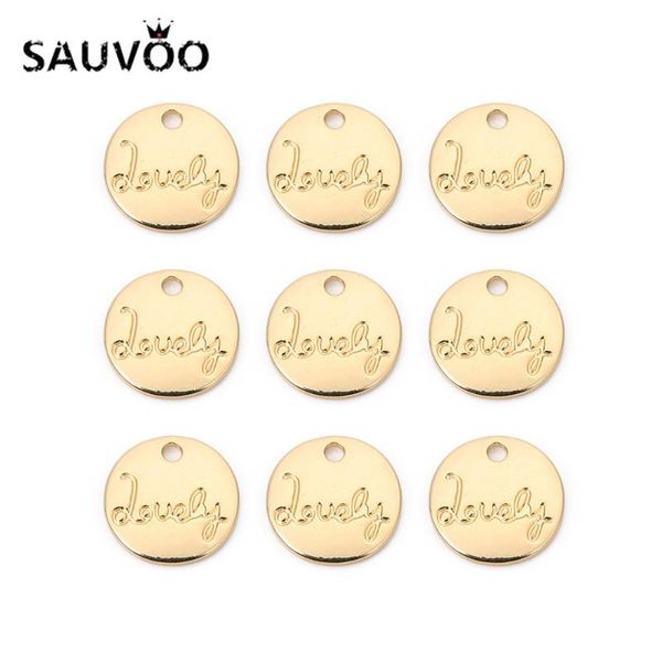 

sauvoo 20pcs/lot fashion lovely letter round alloy pendants gold bracelets charms necklace pendants for women diy jewelry making, Black