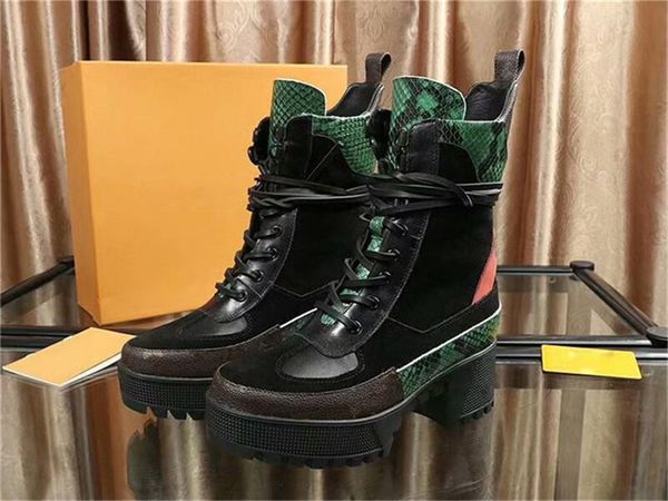 

l0uis women boots winter thick sole design laureate platform desert boot winter lady shoes boots luxury 1a41q7 genuine leather casual shoes, Black