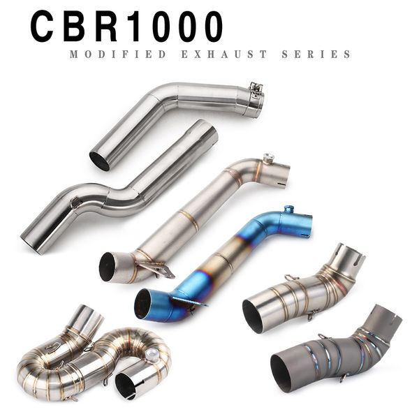 

slip on for cbr1000 2008-2016 motorcycle muffler exhaust tips stainless steel mid link pipe connect 51mm 60mm moto escape