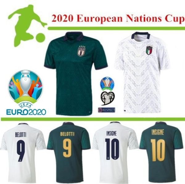 

man 2019 2020 italy soccer jersey +patch 19 20 green home away jorginho el shaarawy bonucci insigne bernardeschi football piero shirts, Black;yellow