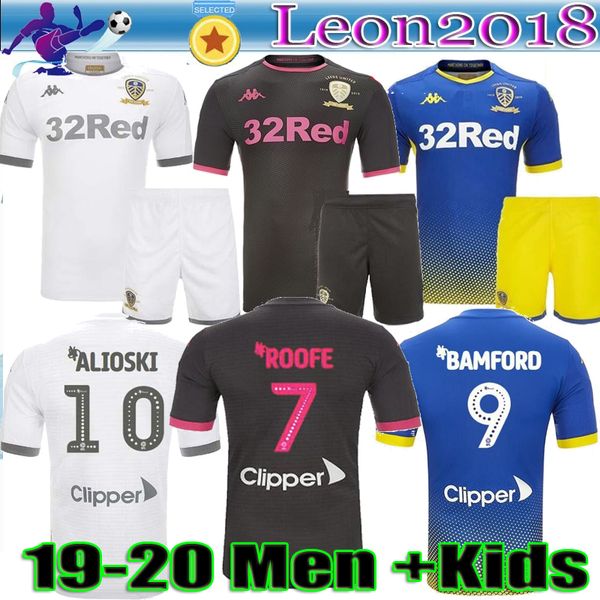

Men Kids 19 20 Leeds United soccer jersey COSTA PHILLIPS Celebrates Centenary 2019 2020 BAMFORD ROOFE ALIOSKI football shirt