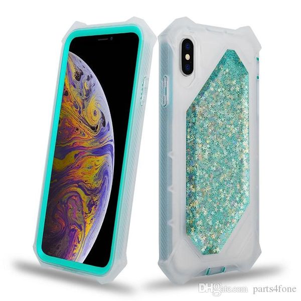 

bling liquid case,hybrid rugged case for iphone iphonex/ xs/xr, tpu+pc, reinforced corners offer perfect dropproof