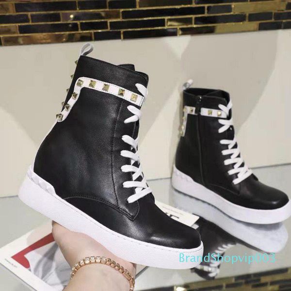 

ang women s shoes fashion brand leather and heavy-duty soles comfortable leisure lady designer boots, Black