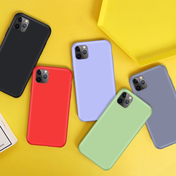 

for iphone original liquid silicone case for iphone 11 pro max x xs max xr candy color case thin soft back cover