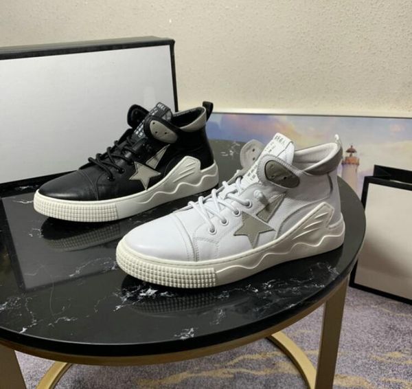 

2019 new luxury neil high shoes fro man simple patchwork star designer mens zapatillas sneakers hombre 38-44, Black