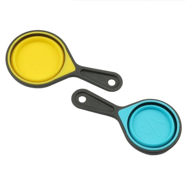 

4шт / set food grade силиконовые измерительные инструменты кружки ложки кухня инструмент торт мороженое складная выпечка cook