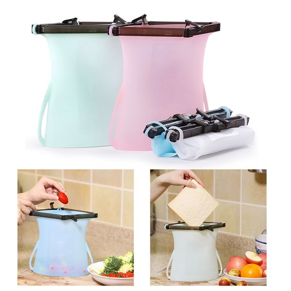 

Food grade fre h pre ervation aran bag high temperature ilicone torage bag ealed refrigerator meat fruit food container