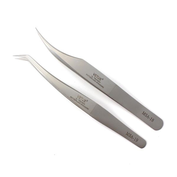 

vetus ultra rigidity curved tweezers of dolphin design fine point anti-static stainless steel eyelash extension tweezers