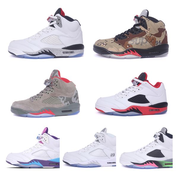 

Мужская обувь 5 5s Camo Grape Oreo Баскетбольные кроссовки Мужчины 5s Замша CDP Высокое каче