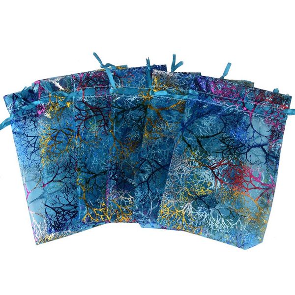 

50pcs drawstring organza bags jewelry packaging bags wedding party candy gift jewelry storage pouches christmas gift yarn b