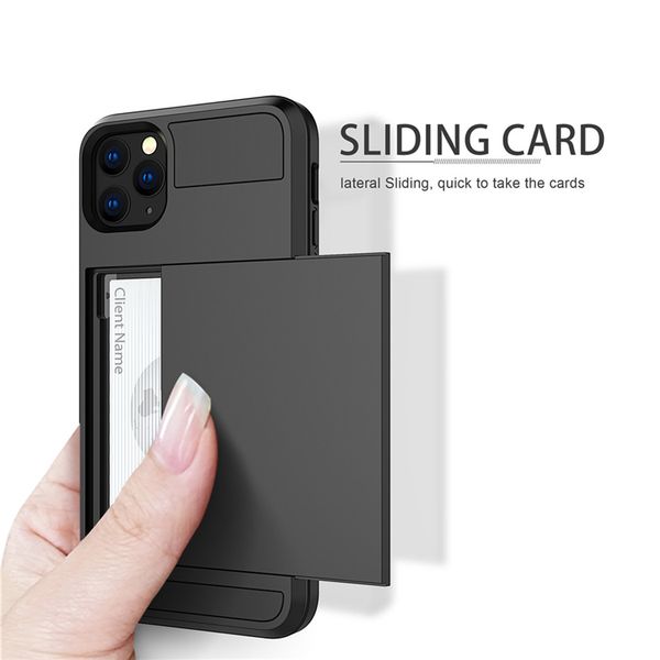 

wallet phone case for iphone 11 new credit card slot holder cover slim dual layer card storage for iphone 6 7 8 plus retail