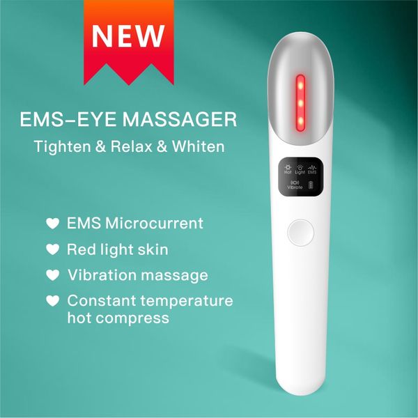 

eye massager facial wrinkle remover electric care tighten relax anti-wrinkle red light compress frequency heating vibrating beautiful ey