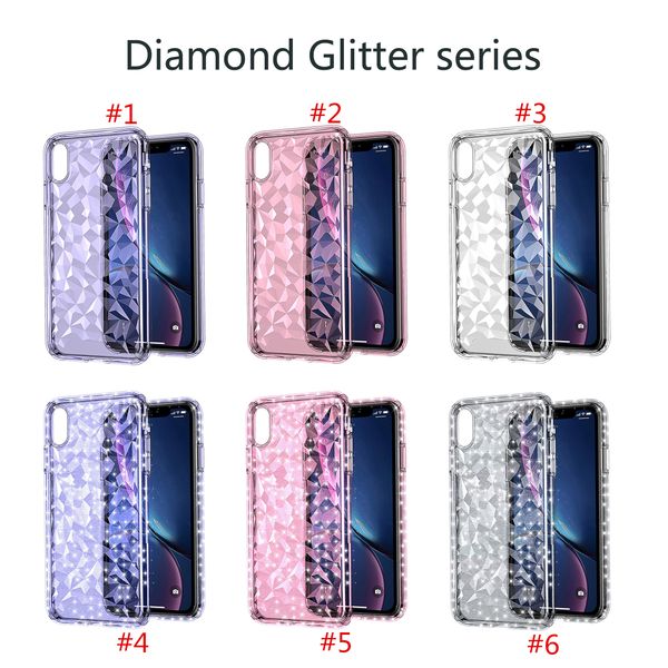 

premium bling 3d print diamond rhinestone glitter phone case for iphone xs max iphone xr thickness shockproof transparent phone cases
