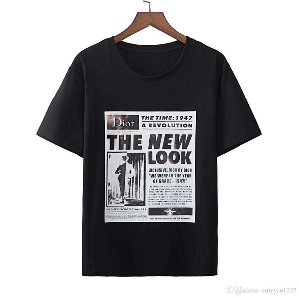 

409 2019 летние футболки хлопок бренд же стиль белый черный пуловер круглый вырез с коротким рукавом женская мужская одежда dilunmai, White