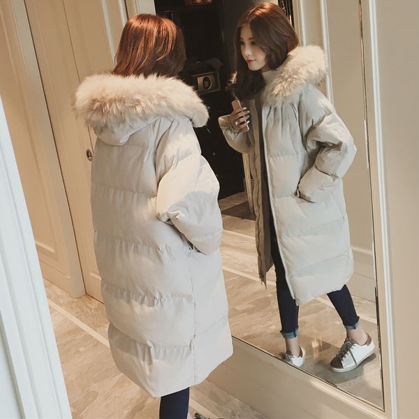 

bella philsophy casual winter jacket women coat 2019 warm parka female plus big size long jacket quilted coat with fur clothing, Black