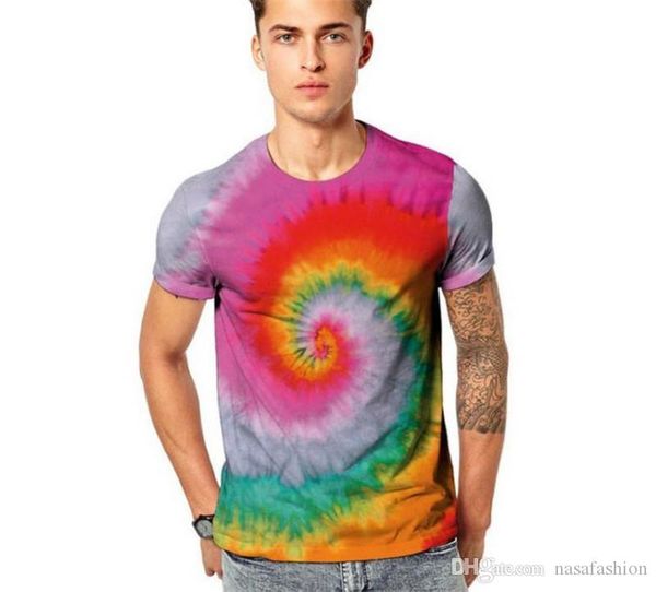 

лето дизайнера tie dye тис мода мужской цифровой printed tshirts вскользь tops свободных мужской, White;black