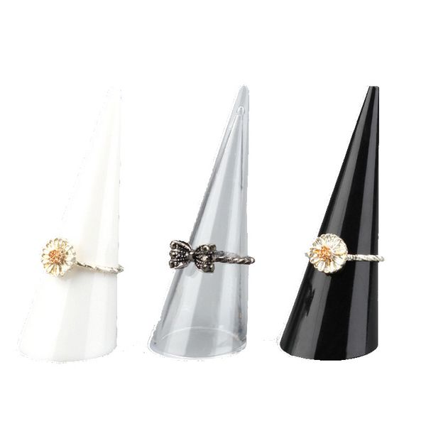 

[ddisplay] white acrylic rings shop holder display transparent/black ring showcase storage holder classic rings organizer display