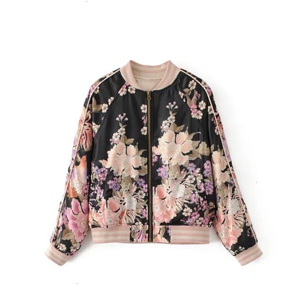

пальто женщин куртки для женщин vintage boho цветочные bomber jacket пальто 2019 мода длинным рукавом streetwear верхняя одежда casual casac, Black;brown
