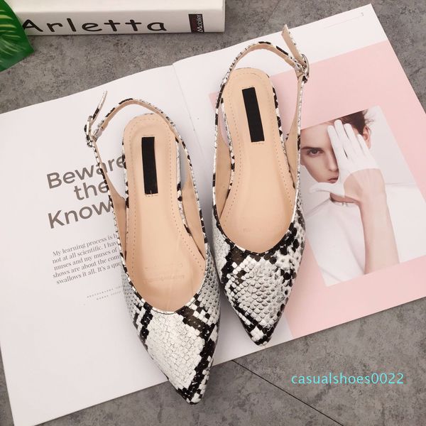 

new serpentine women's flats shoes sandals for spring 2019 mules flats shoes women's buckle strap loafers sandals c22, Black