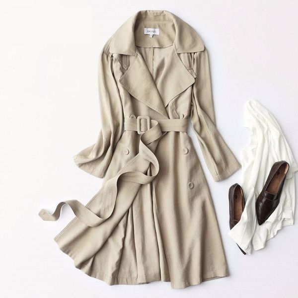 

clearence sale 2018 women's trench outwear coat england style elegant fashion double breasted silm coat for women, a274, Tan;black